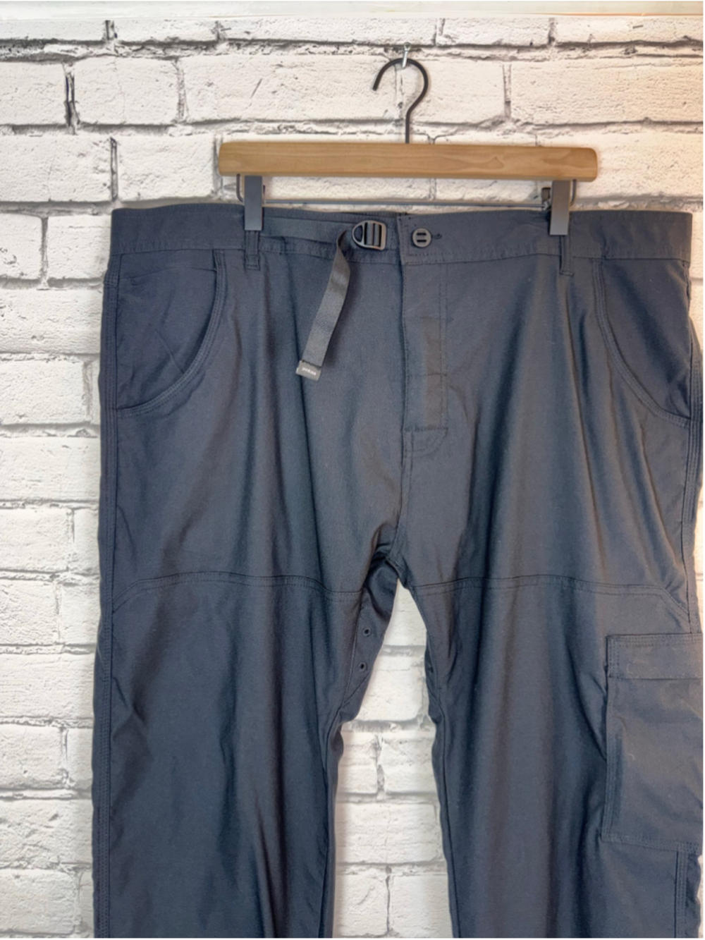 Men's prAna Cargo Pants size 42x34 Black Adjustable Waist Zion Slim Pants NEW - Picture 5 of 16